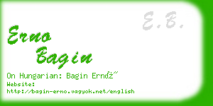 erno bagin business card